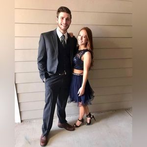 Two Piece Navy Dress